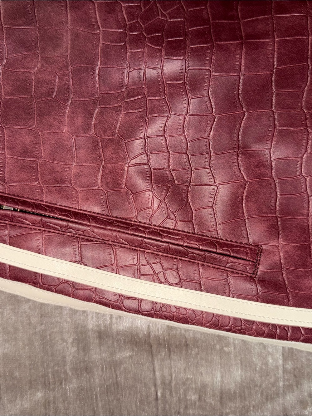 2 PIECE…adidas Burgundy Croc-Embossed Bomber Jacket with matching skirt #SET - Picture 7 of 8